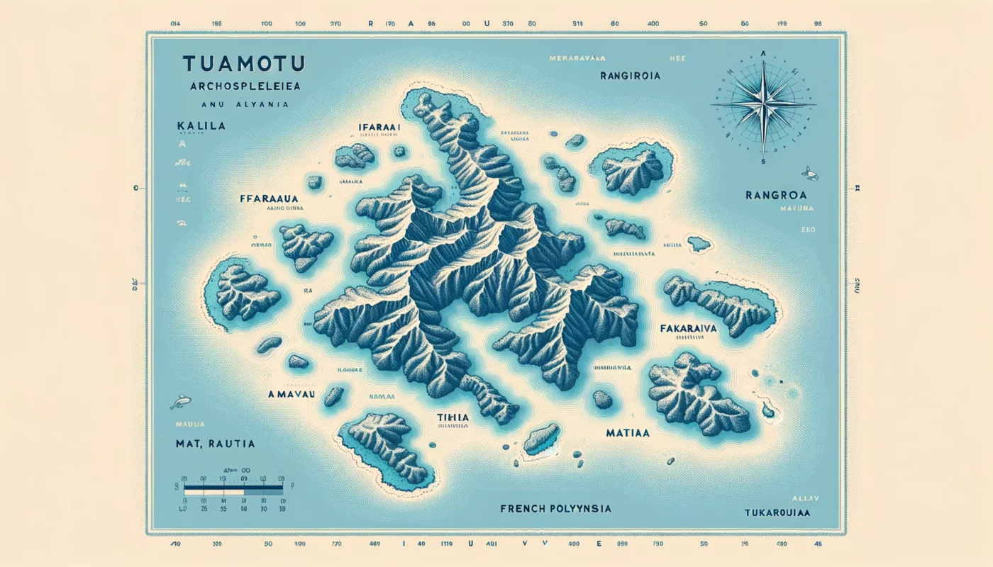 Carte Archipel des Tuomatu Polynésie